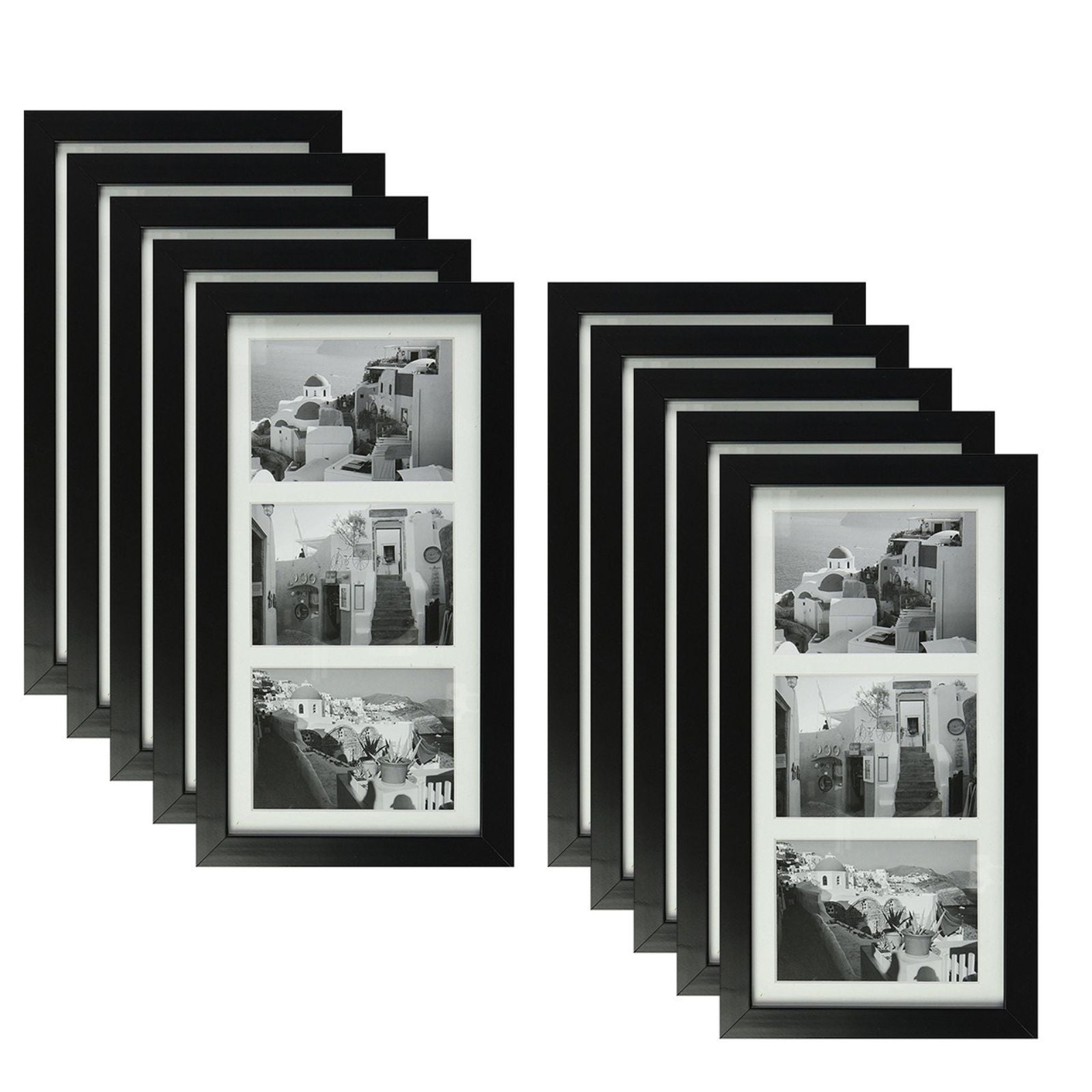7x14 Collage Picture Frames for Three 4x6 Pictures Wood Frame(10 Pcs per Box) Black