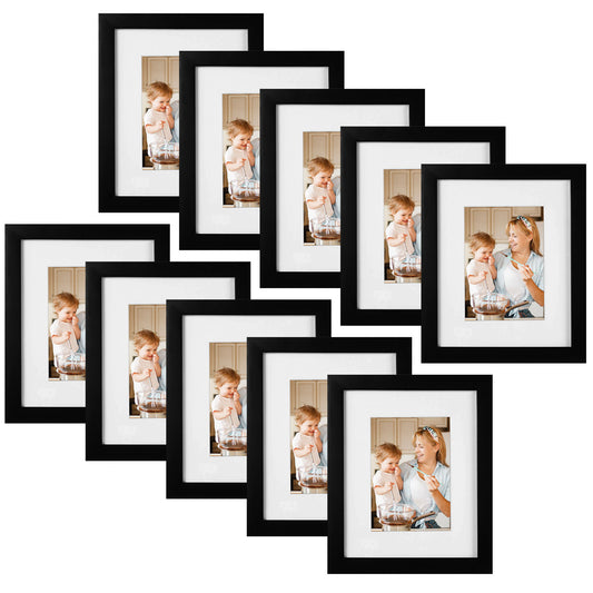 8x10 Wood Frame for 5x7 Picture Black (10 Pcs per Box)