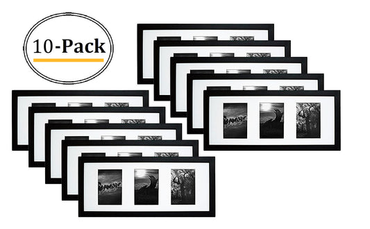 8x20 Collage Picture Frames for Three 4x6 Picture Black Wood Frame(10 Pcs per Box)