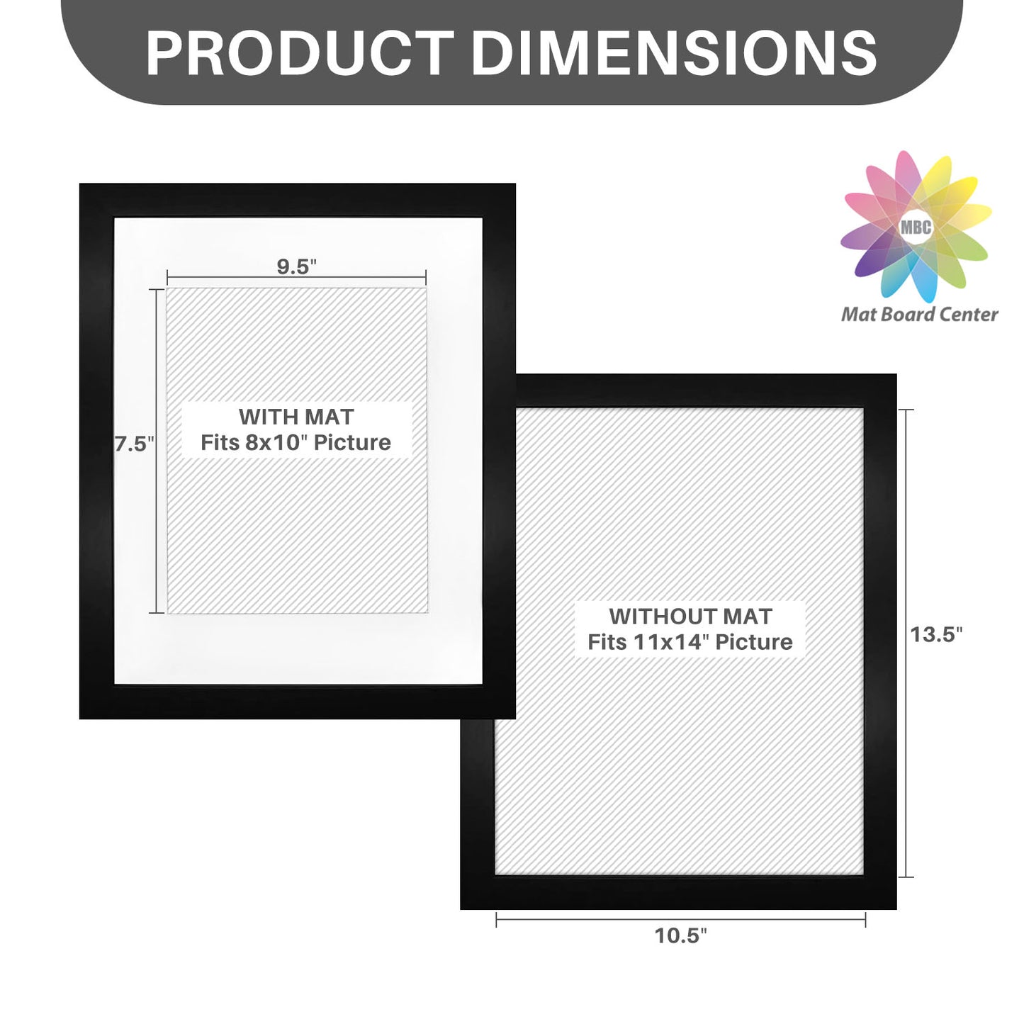 Pack of 10, 11x14 Wood Frame with Mat for 8x10 picture