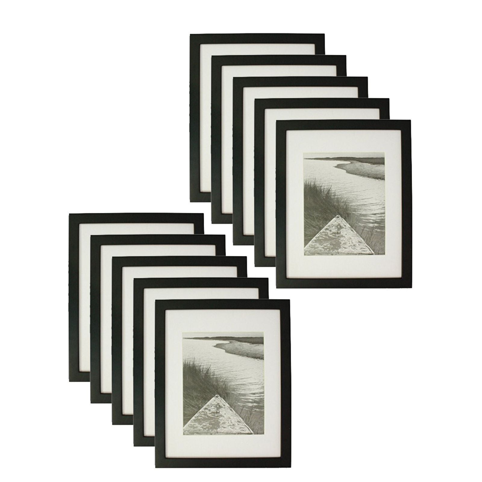 11x14 Frame for 8x10 Picture Wood, Smooth Finish (10 Pcs per Box) Black