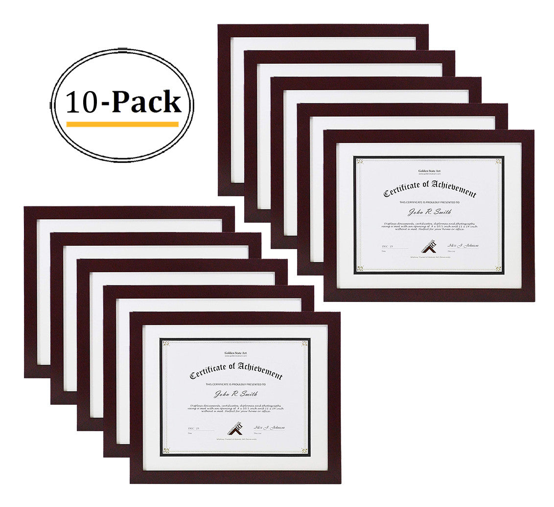 11x14 Wood Frame for 8.5x11 Certificate Diploma Frames (10 Pcs per Box) Mahogany