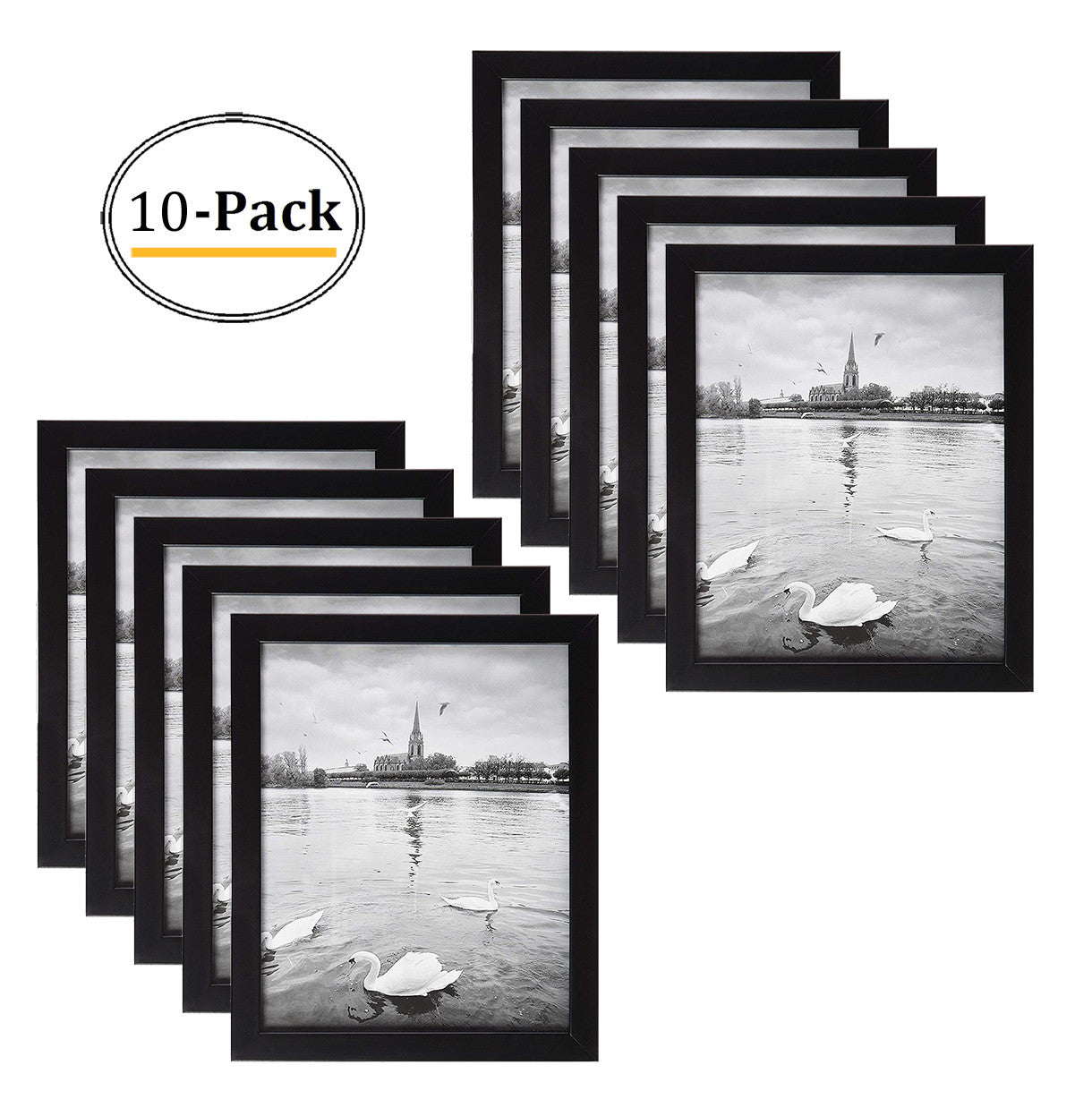 8x10 Wood Frame for 8x10 Picture (10 Pcs per Box) Black