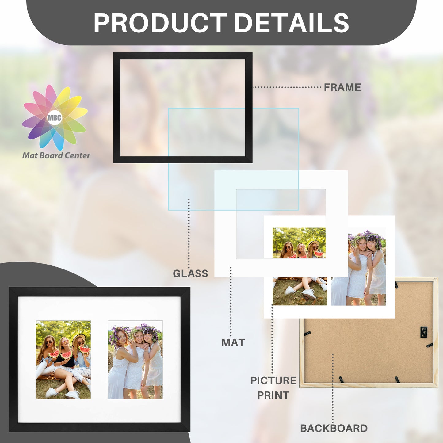 11x14 Collage Picture Frame for Two 5x7 Picture (10 Pcs per Box)