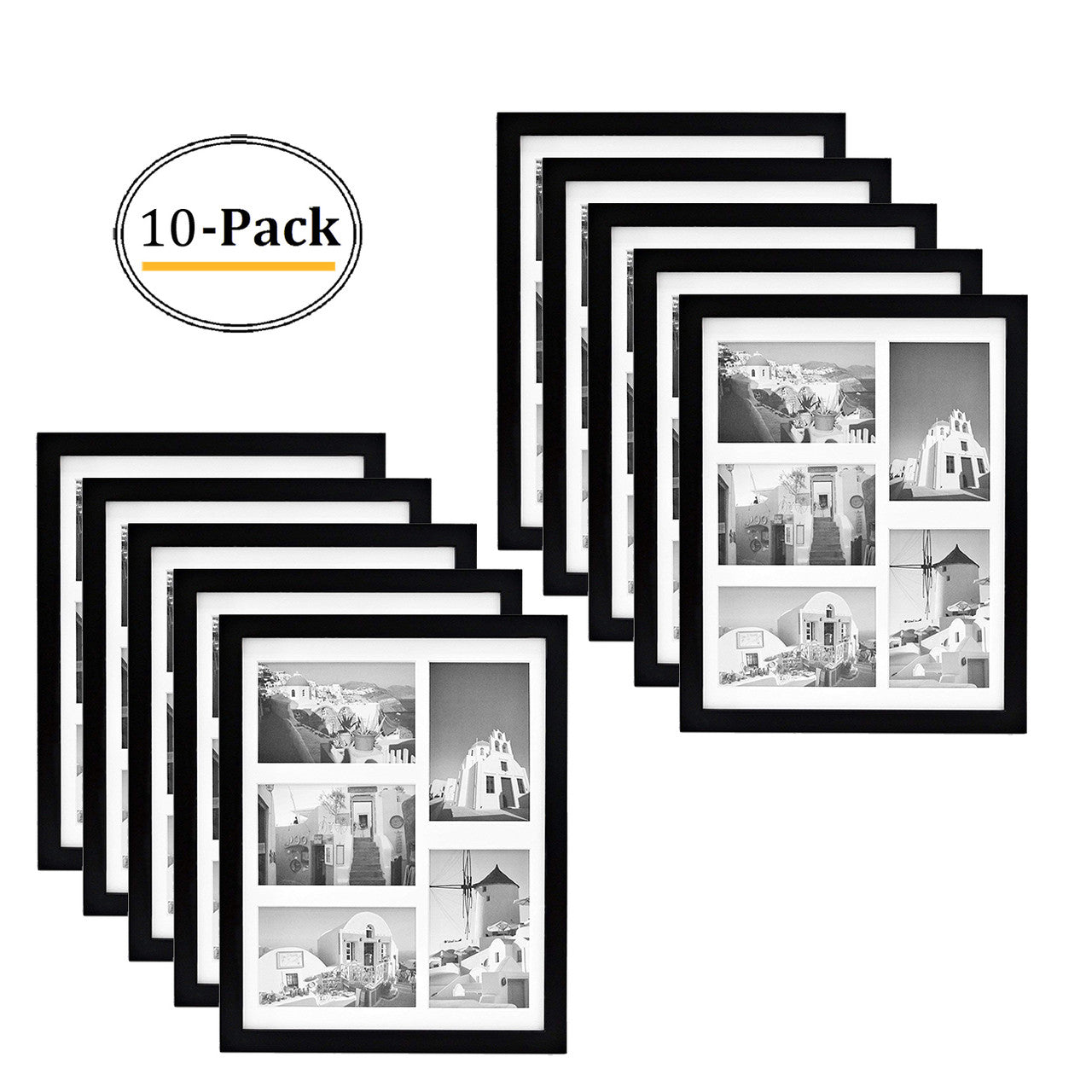 11x14 Collage Picture Frames for Five 4x6 Pictures Wood Frame(10 Pcs per Box) Black