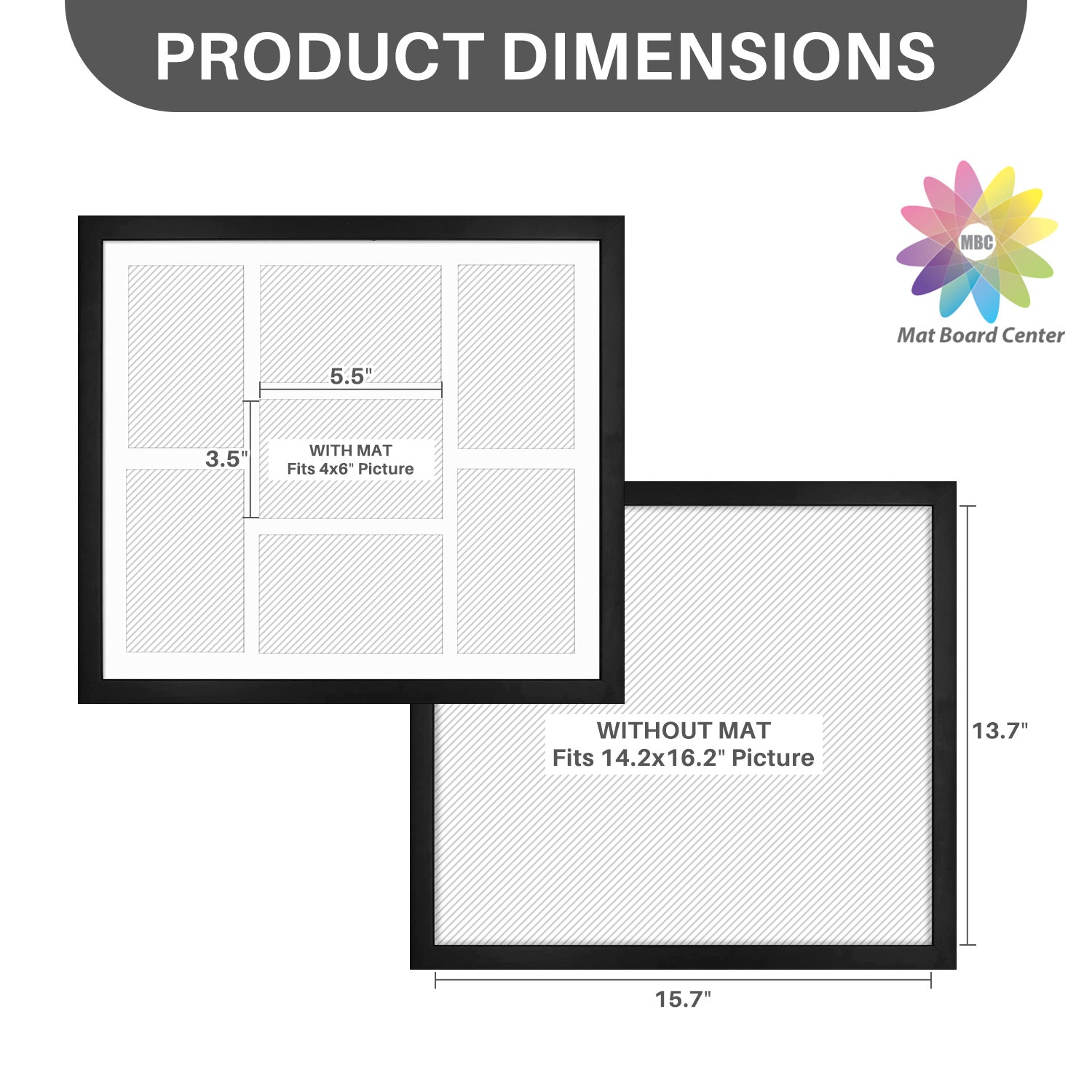 13.7x15.7 Collage Picture Frames for Seven 4x6 Pictures Wood