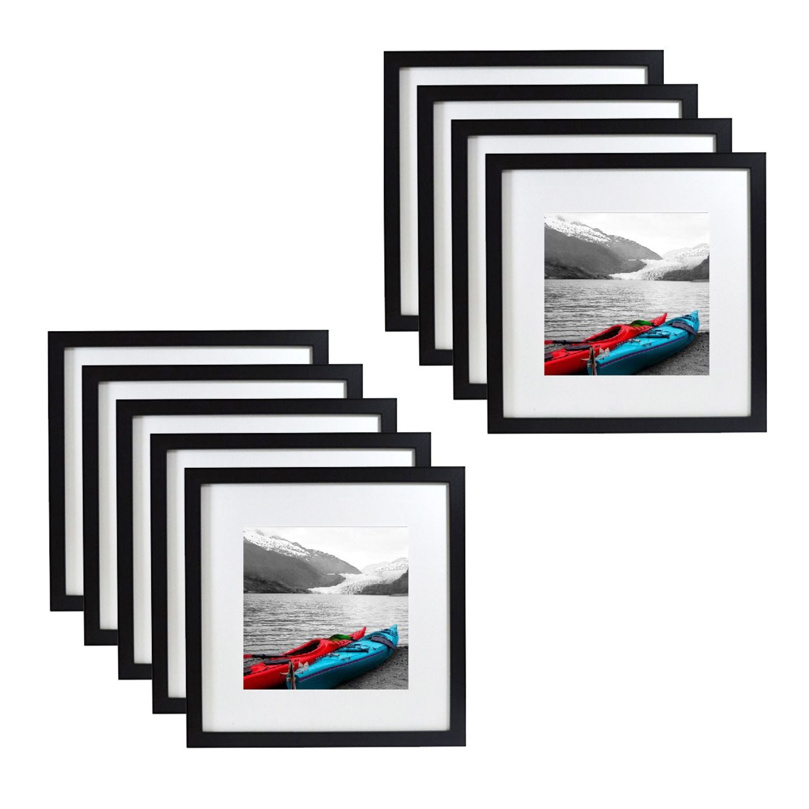 12x12 Wood Frame for 8x8 Picture Smooth Finish (9 Pcs per Box) Black