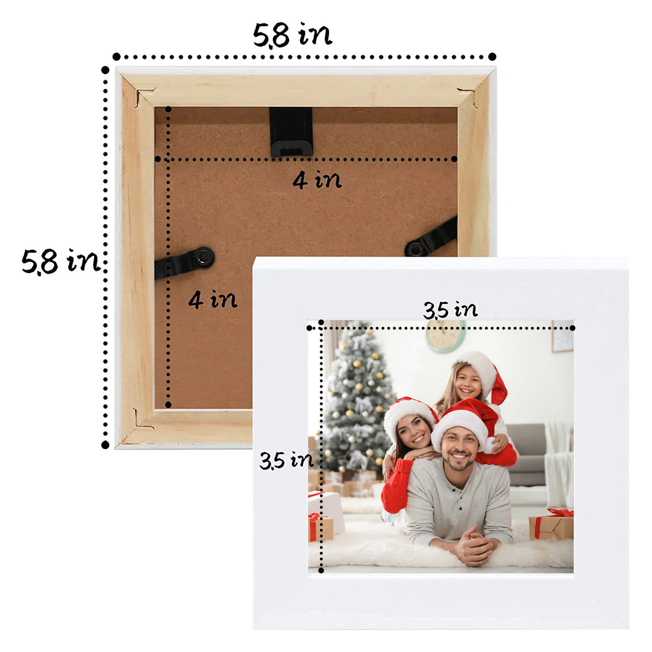 4X4 Wood Frames, Square Frames with Tempered Glass (9 Pcs per Box)