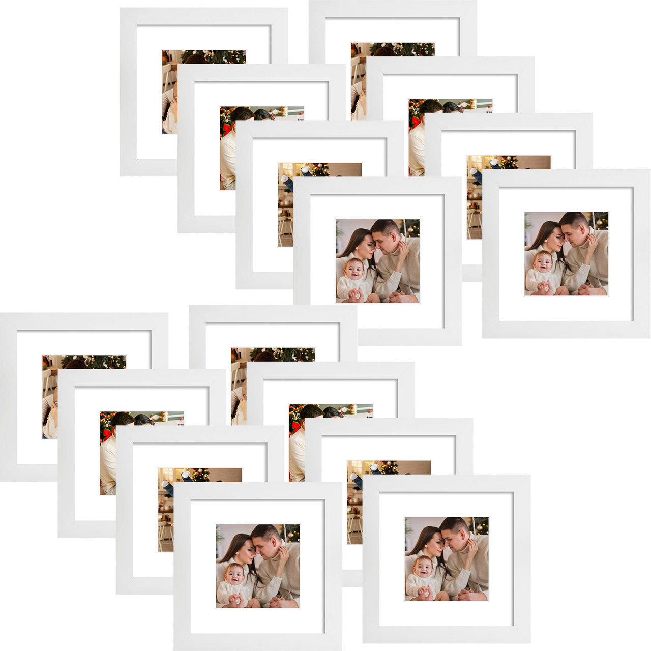 6x6 Wood Frame for 4x4 Picture 16 Pack White