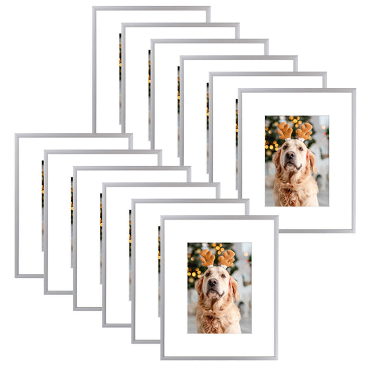 8x10 Aluminum Frame for 5x7 Picture (12 Pcs per Box) Silver