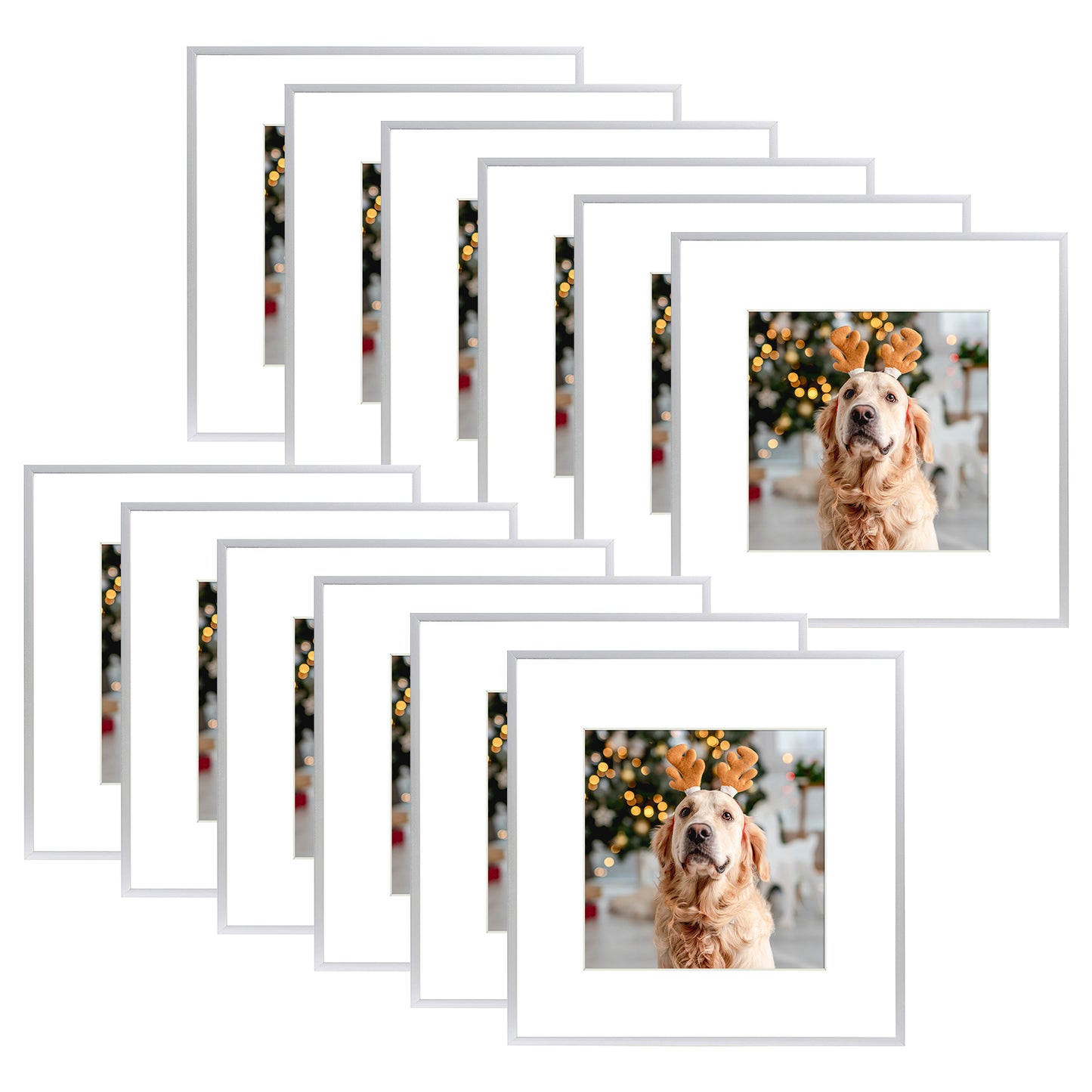 12x12 Aluminum Frame for 8x8 Picture (12 Pcs per Box) Silver