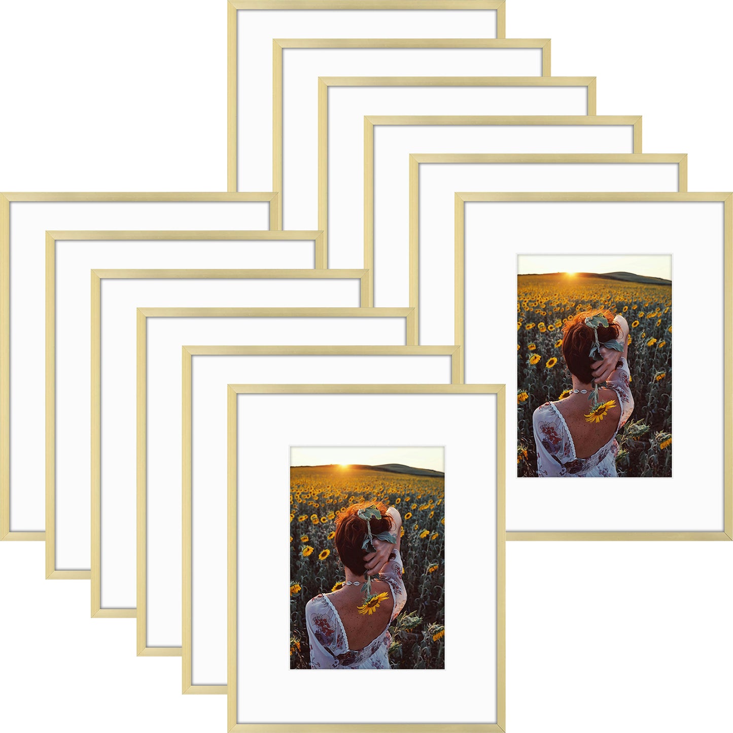 8x10 Aluminum Frame for 5x7 Picture (12 Pcs per Box) Gold