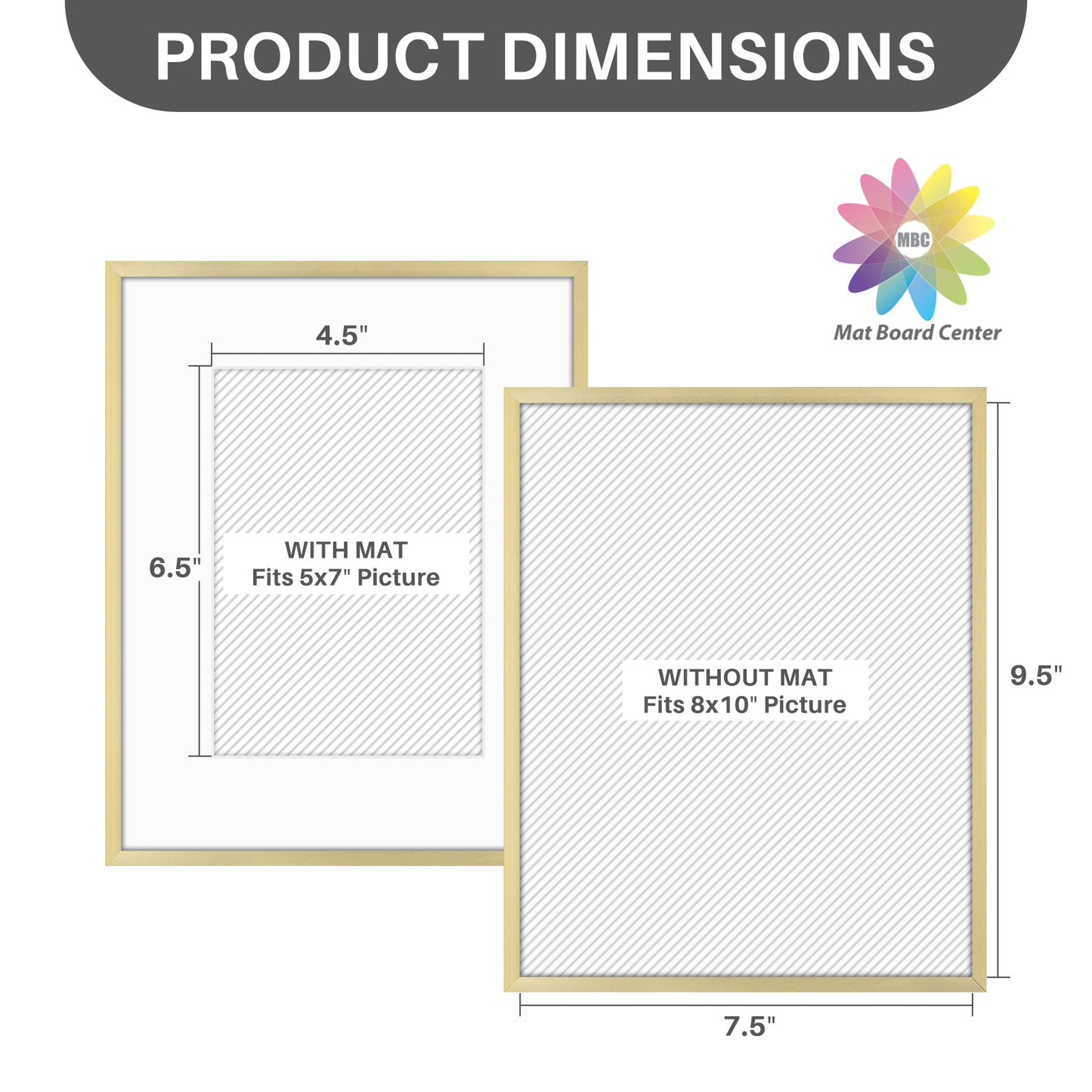 8x10 Aluminum Frame for 5x7 Picture (12 Pcs per Box)