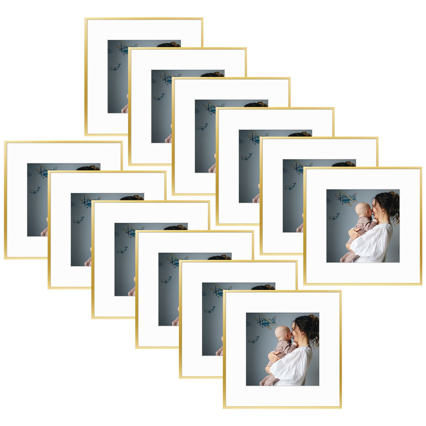 12x12 Aluminum Frame for 8x8 Picture (12 Pcs per Box) Gold