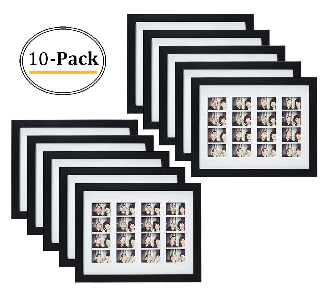 8.5x11 Wood Frame for Four 2x6 Pictures Black (10 Pcs per Box)