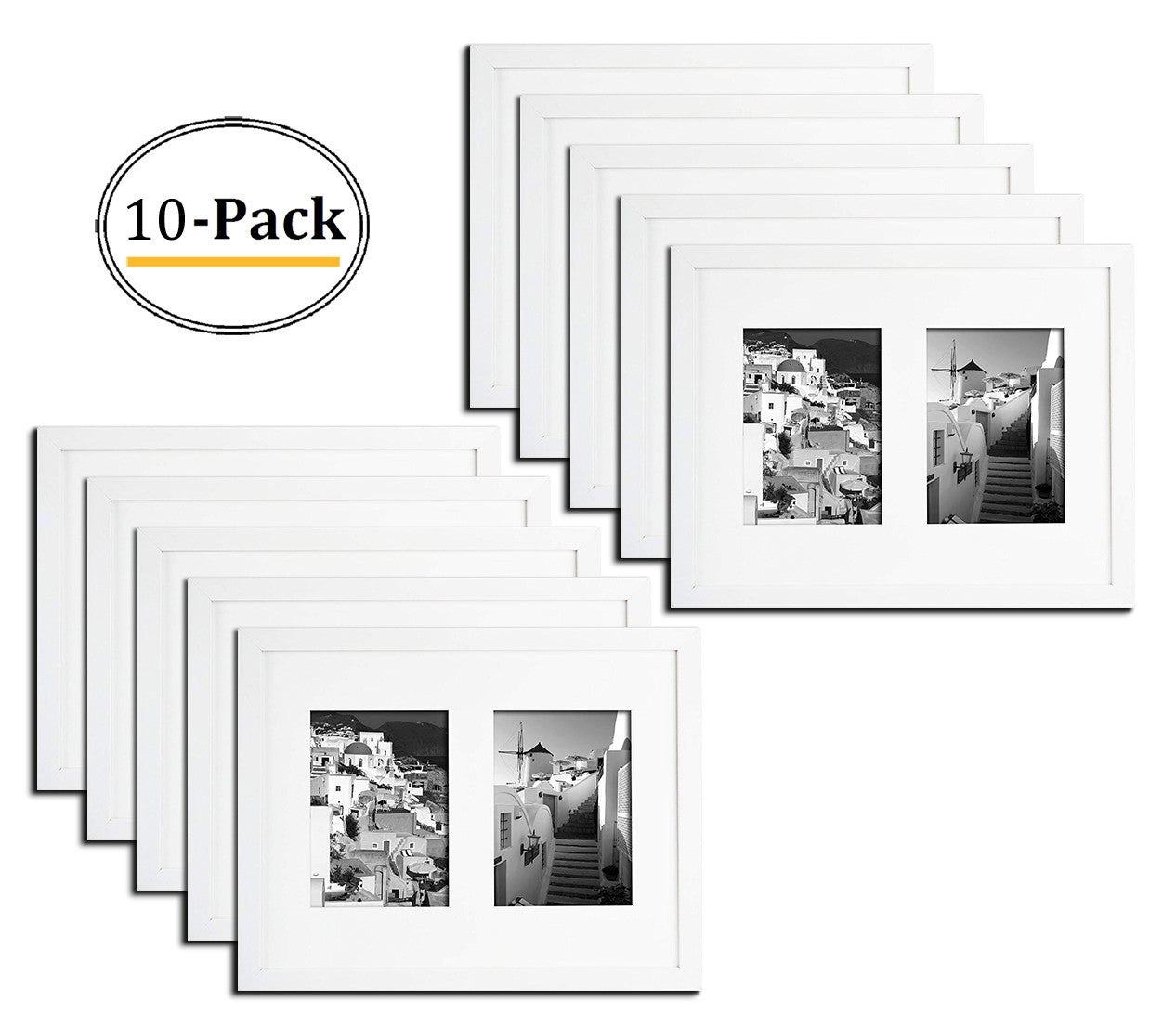 11x14 Collage Picture Frame for Two 5x7 Picture (10 Pcs per Box) White