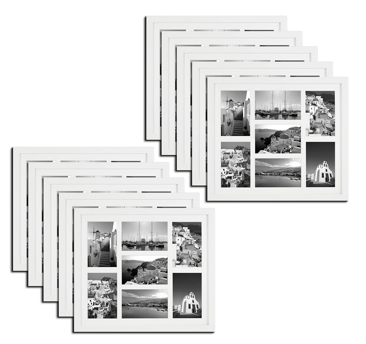 13.7x15.7 Collage Picture Frames for Seven 4x6 Pictures Wood Frames(10 Pcs per Box) White