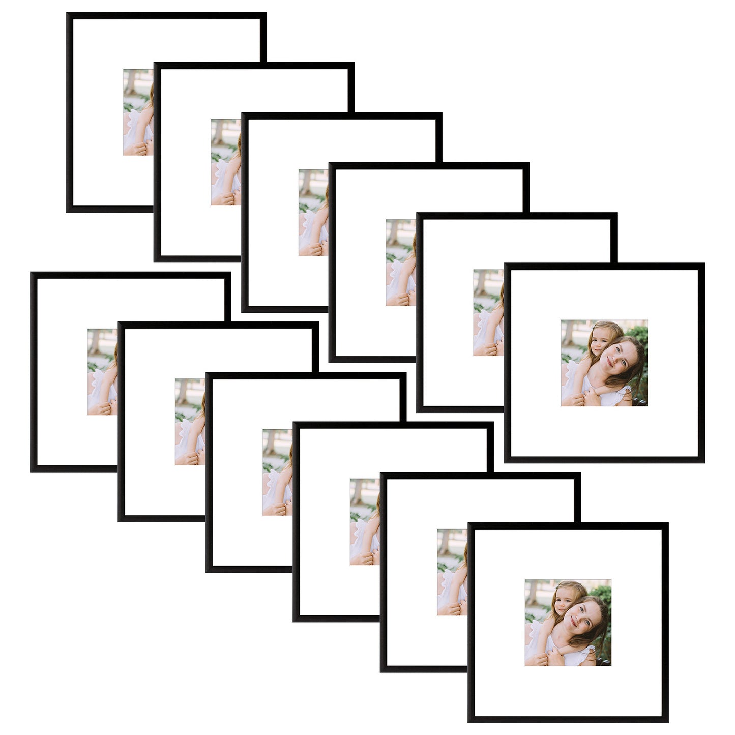 8x8 Aluminum Frame for 4x4 Picture (12 Pcs per Box) Black