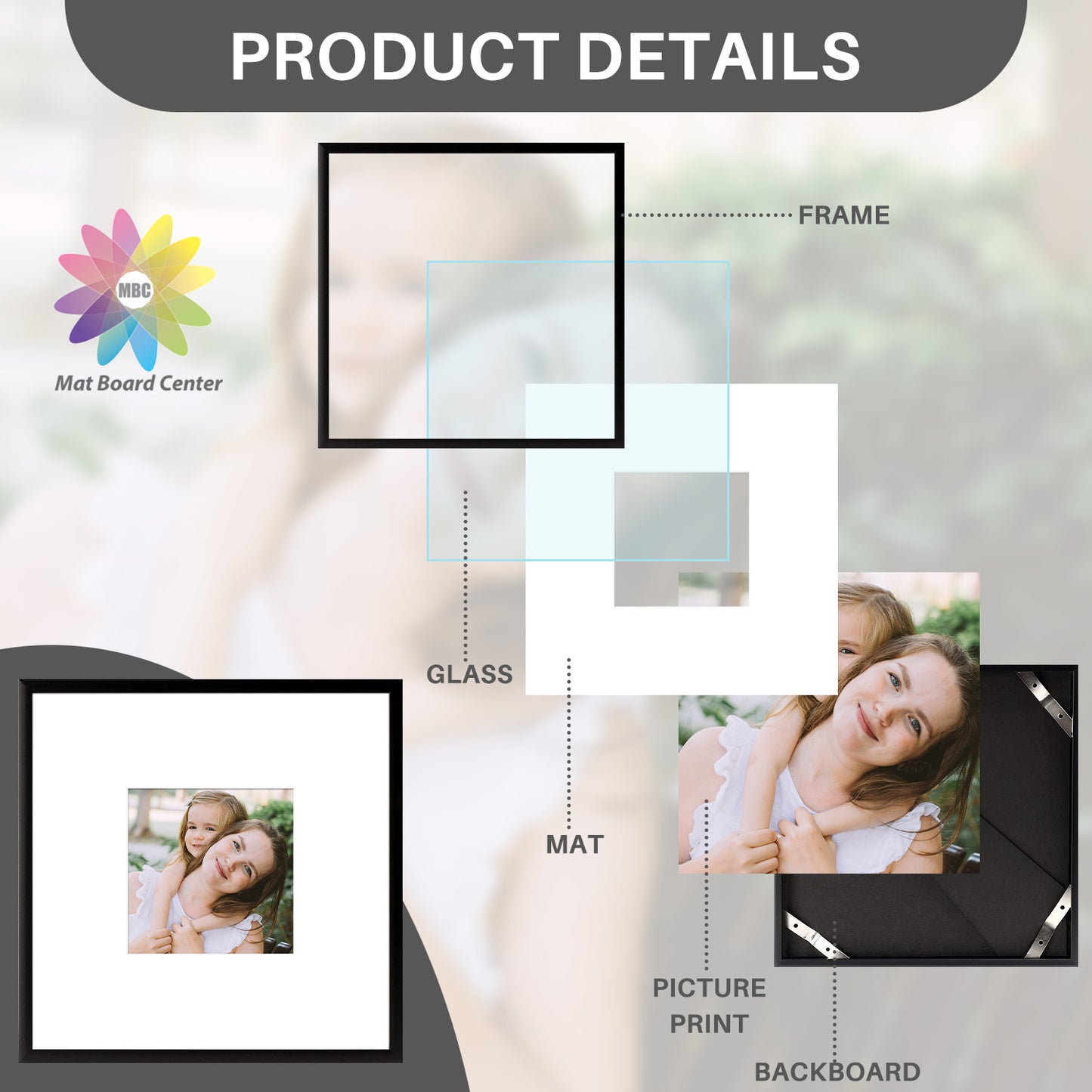 8x8 Aluminum Frame for 4x4 Picture (12 Pcs per Box)