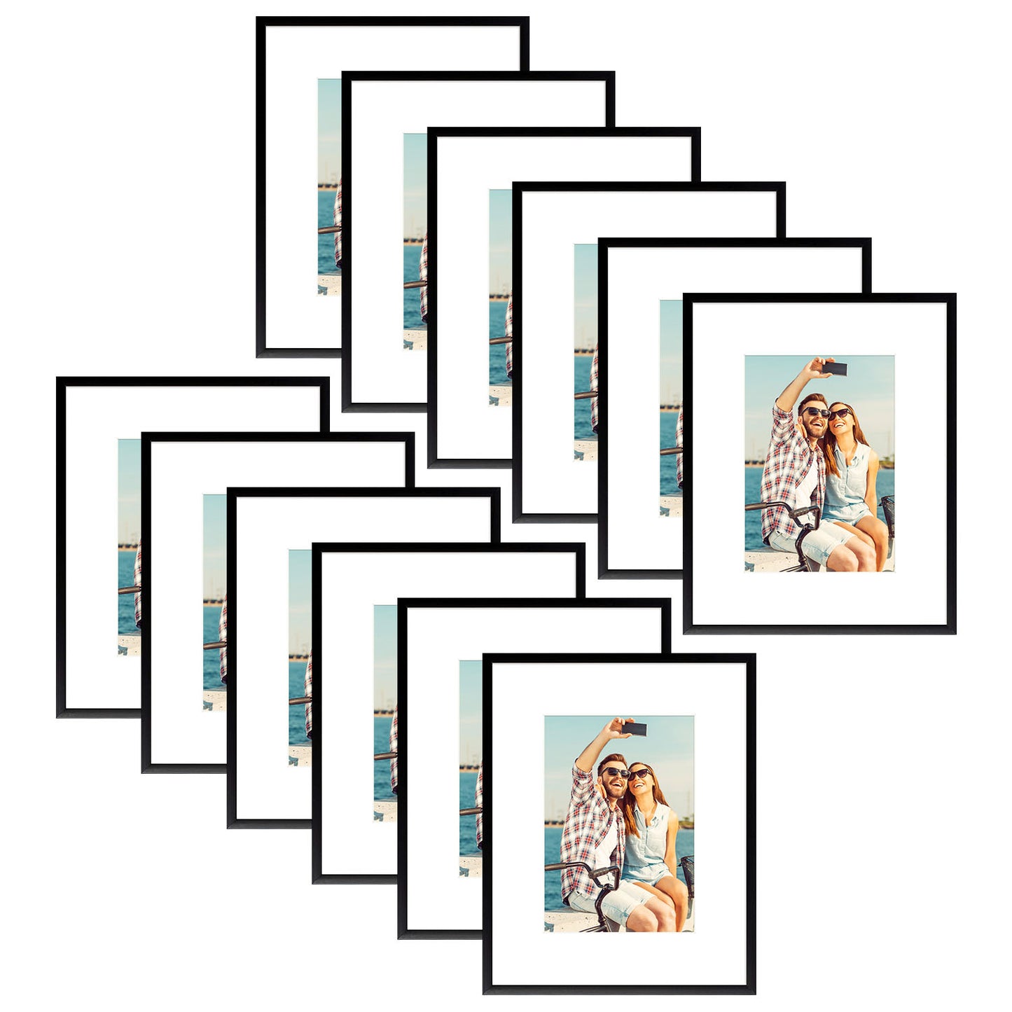 8x10 Aluminum Frame for 5x7 Picture (12 Pcs per Box) Black