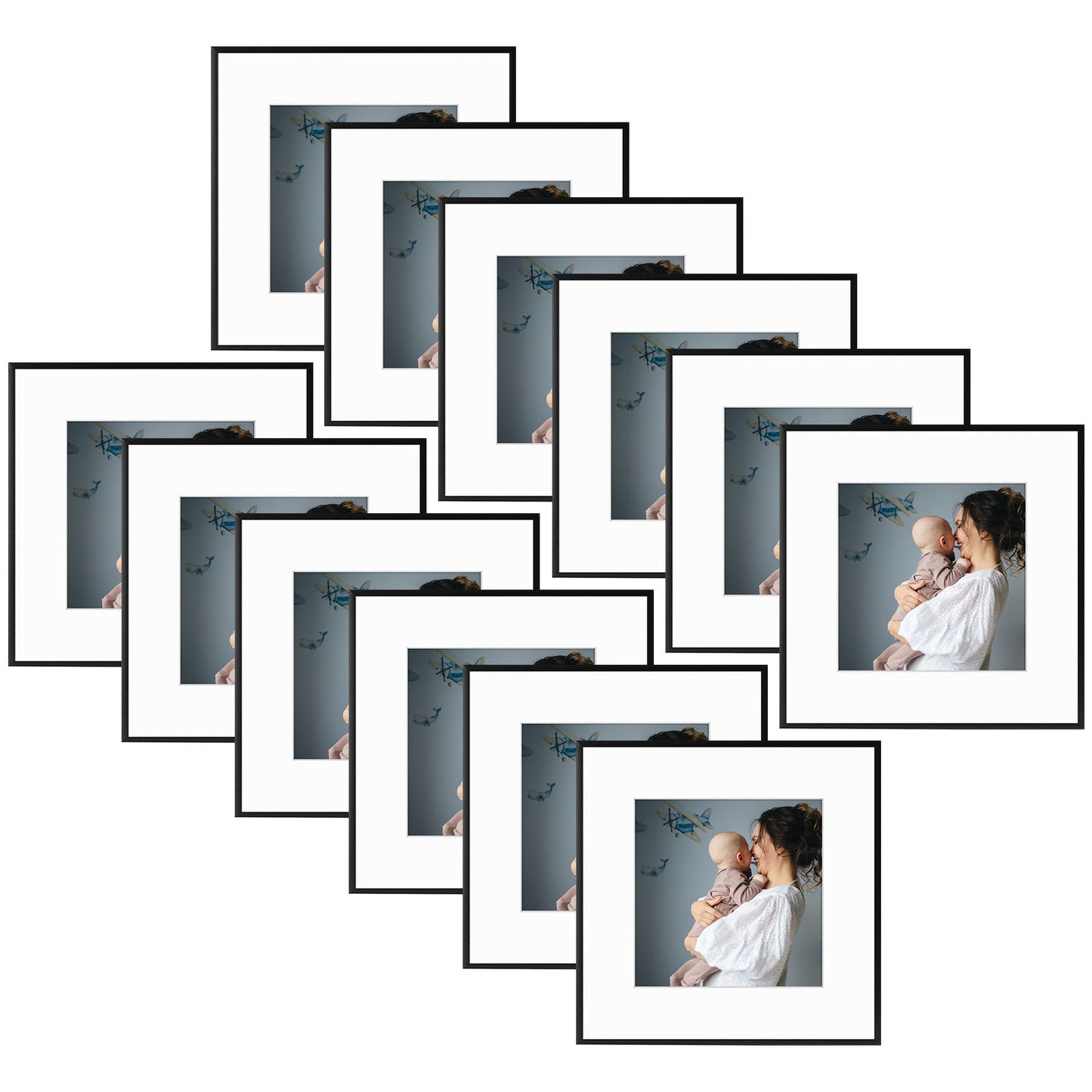 12x12 Aluminum Frame for 8x8 Picture (12 Pcs per Box) Black