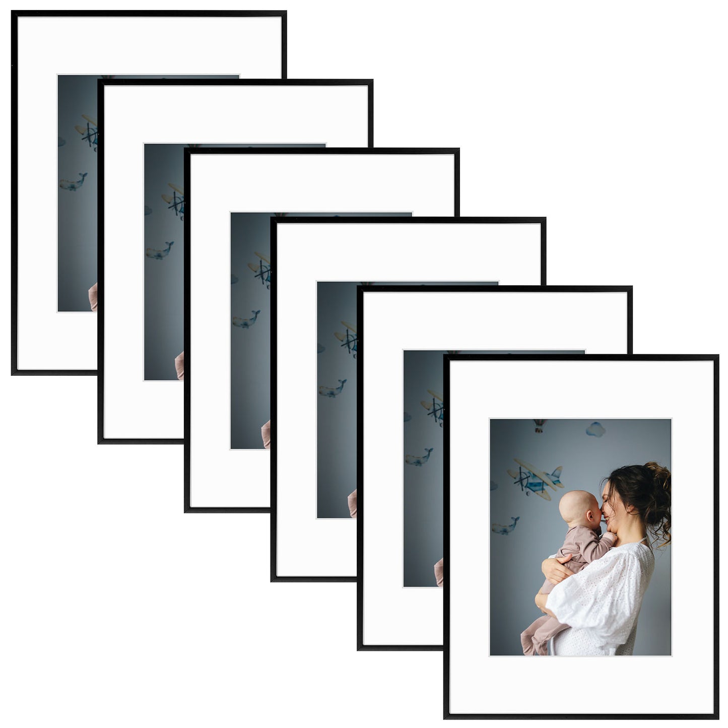 12x16 Aluminum Frame for 8.5x11 Picture (6 Pcs per Box) Black