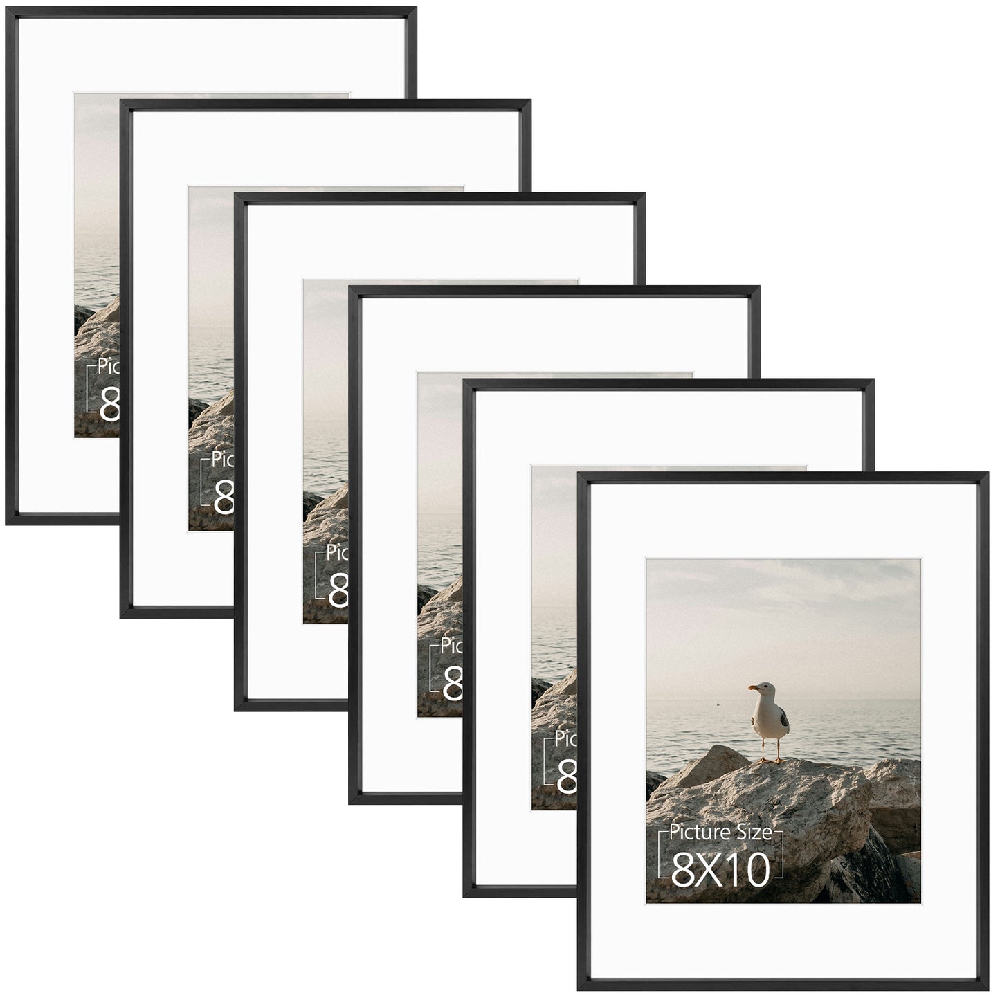 11x14 Aluminum Frame for 8x10 Picture Satin Finish (6 Pcs per Box) Black