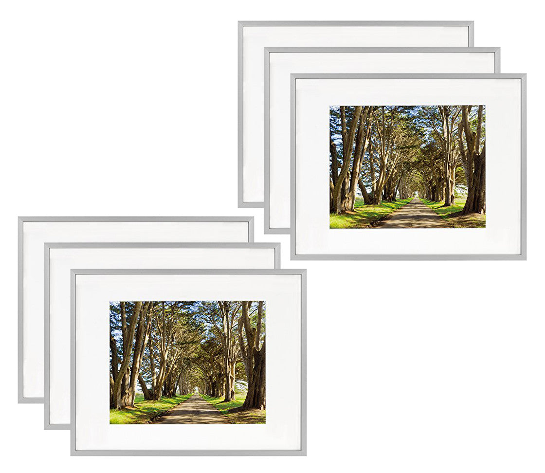 11x14 Frame for 8x10 Picture Silver Aluminum, Shiny Brushed (6 Pcs per Box)