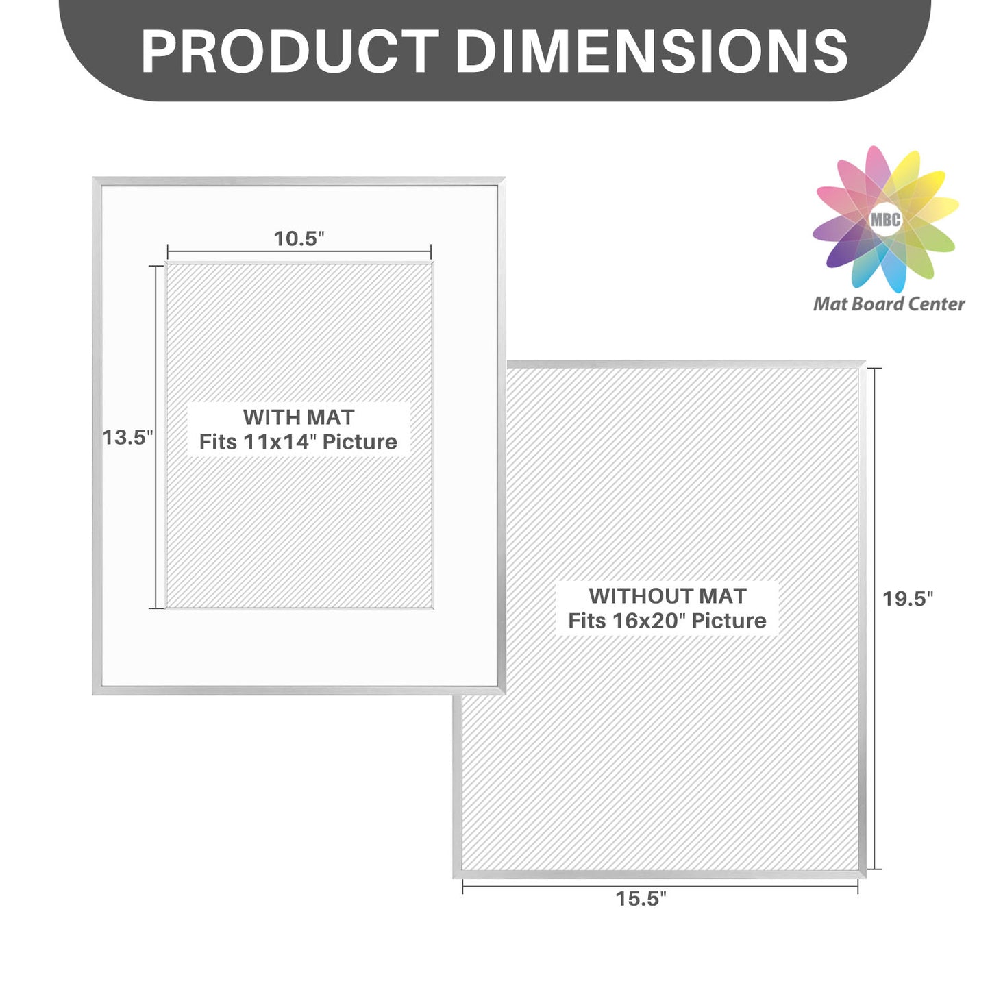 16x20 Frame for 11x14 Picture Silver Aluminum (6 Pcs per Box)