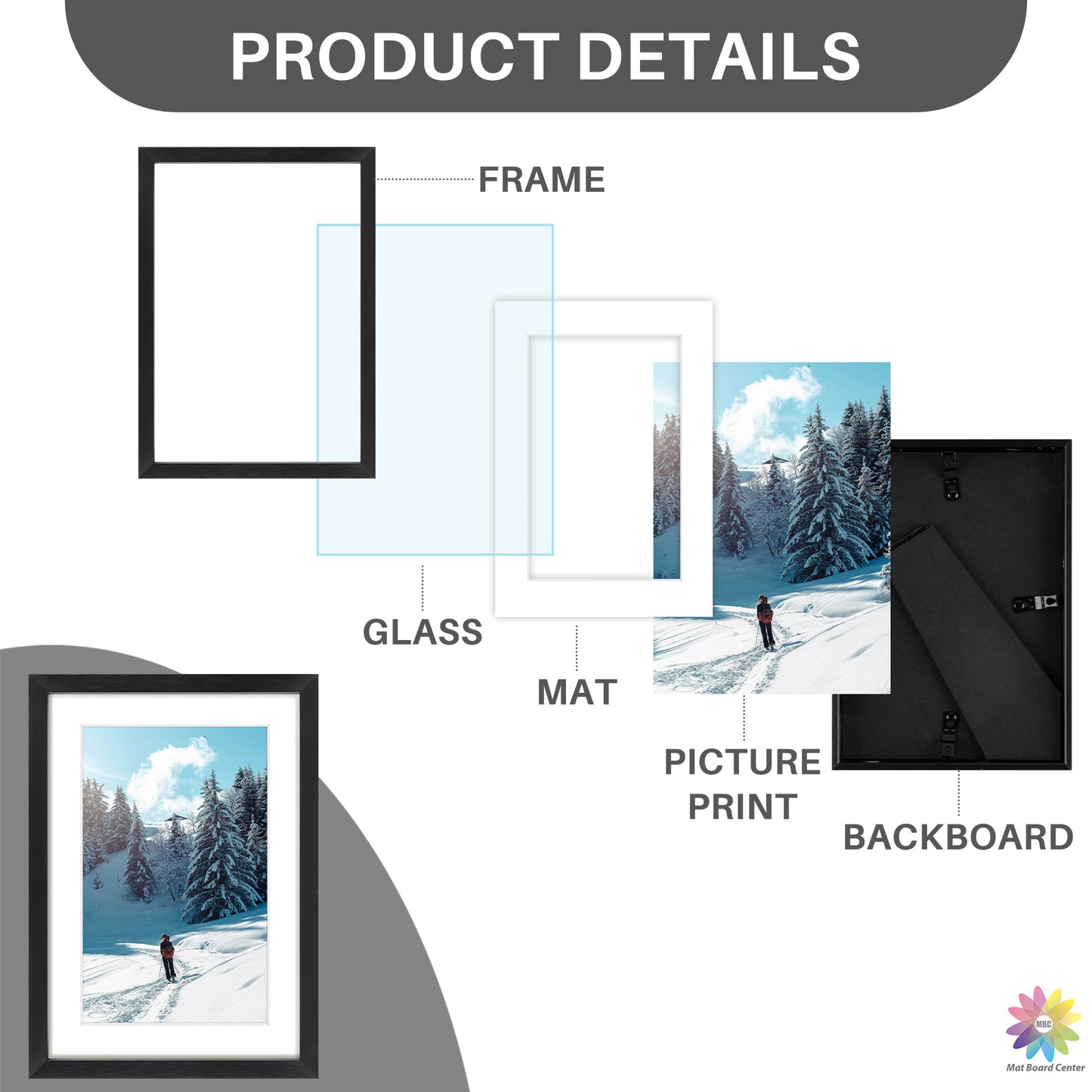 5x7 Metal Frame for 4x6 Photo with White Mat (24 Pcs Per Box)