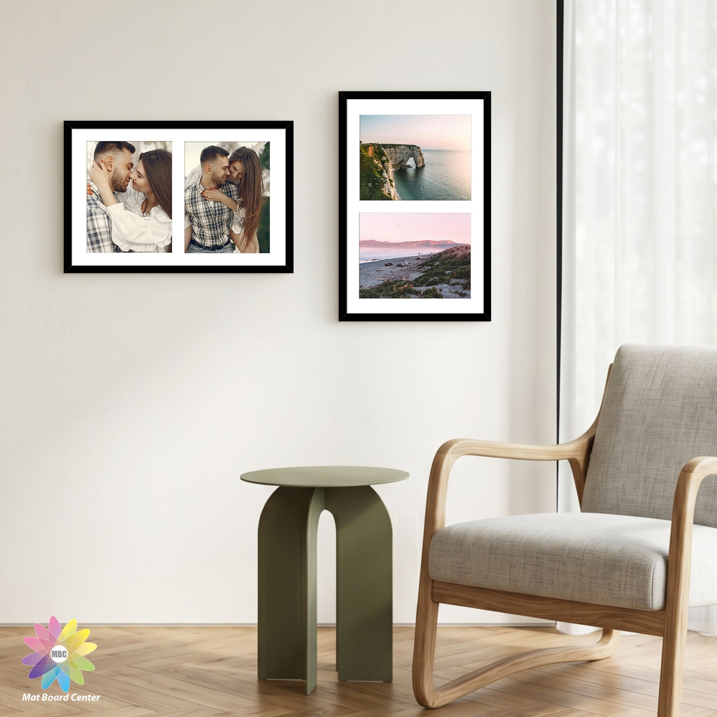 12x19 Black Wood Picture Frame Displays Two 8x10 Photo (8 Pcs Per Box)