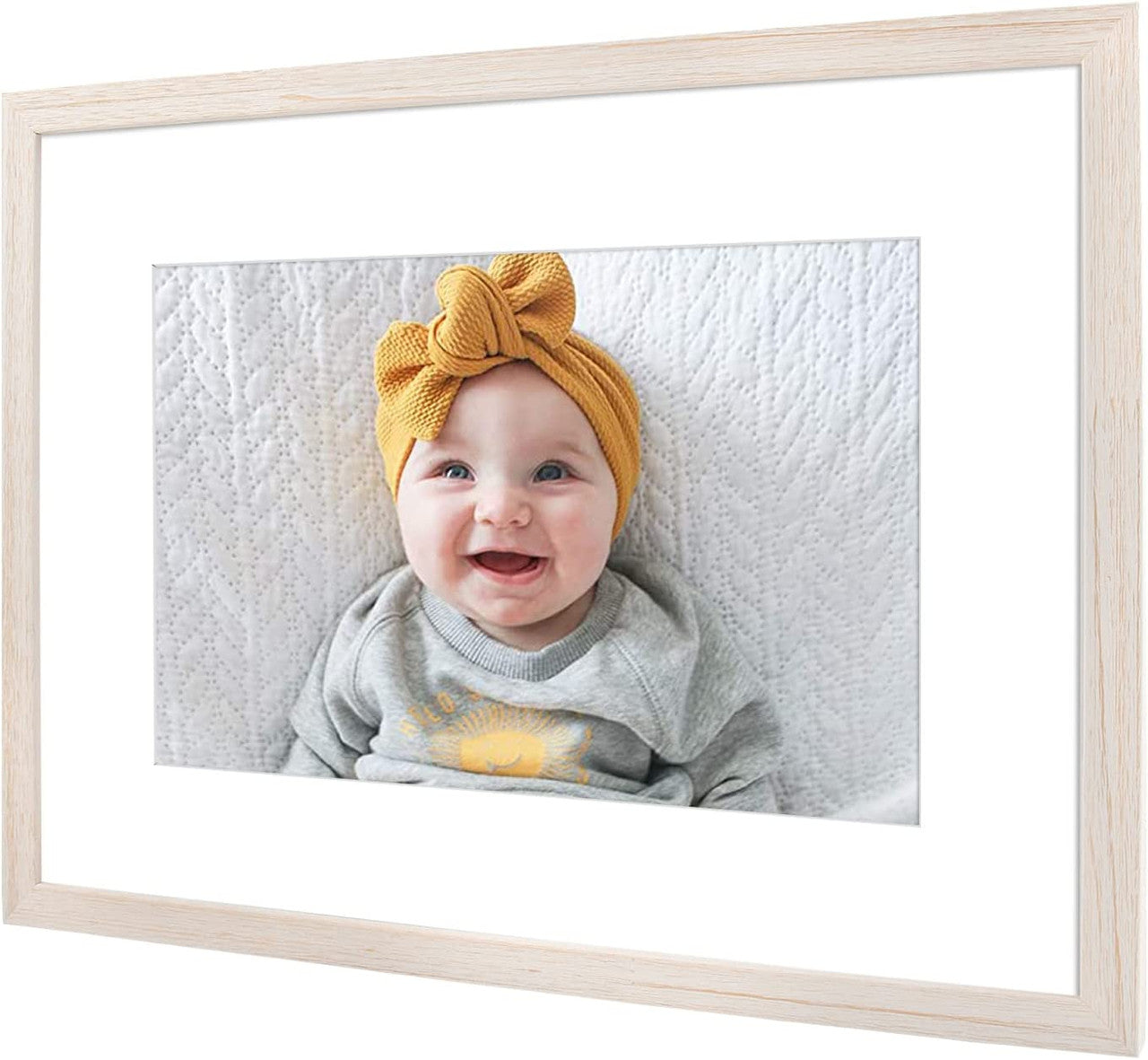 12X16 Wood Frames Fit for 8X12 Picture With White Mat, Distressed White (8 Pcs per Box)