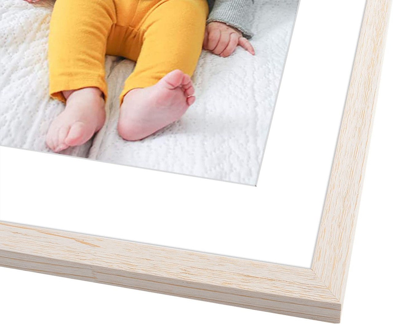 12X16 Wood Frames Fit for 8X12 Picture With White Mat, Distressed White (8 Pcs per Box)