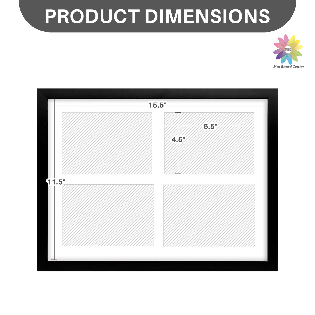 12x16 Black Collage Picture Frame Displays Four 5x7 Photos (8 Pcs Per Box)