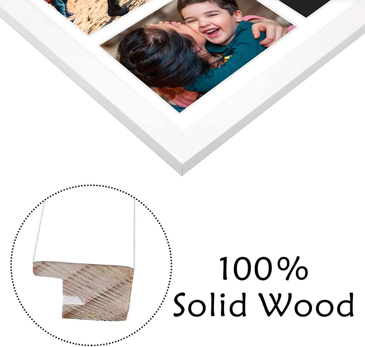 12X24 Collage Picture Frames, Wood Frames with Mat For One 8x10 and Four 5x7 Pictures (6 Pcs per Box)