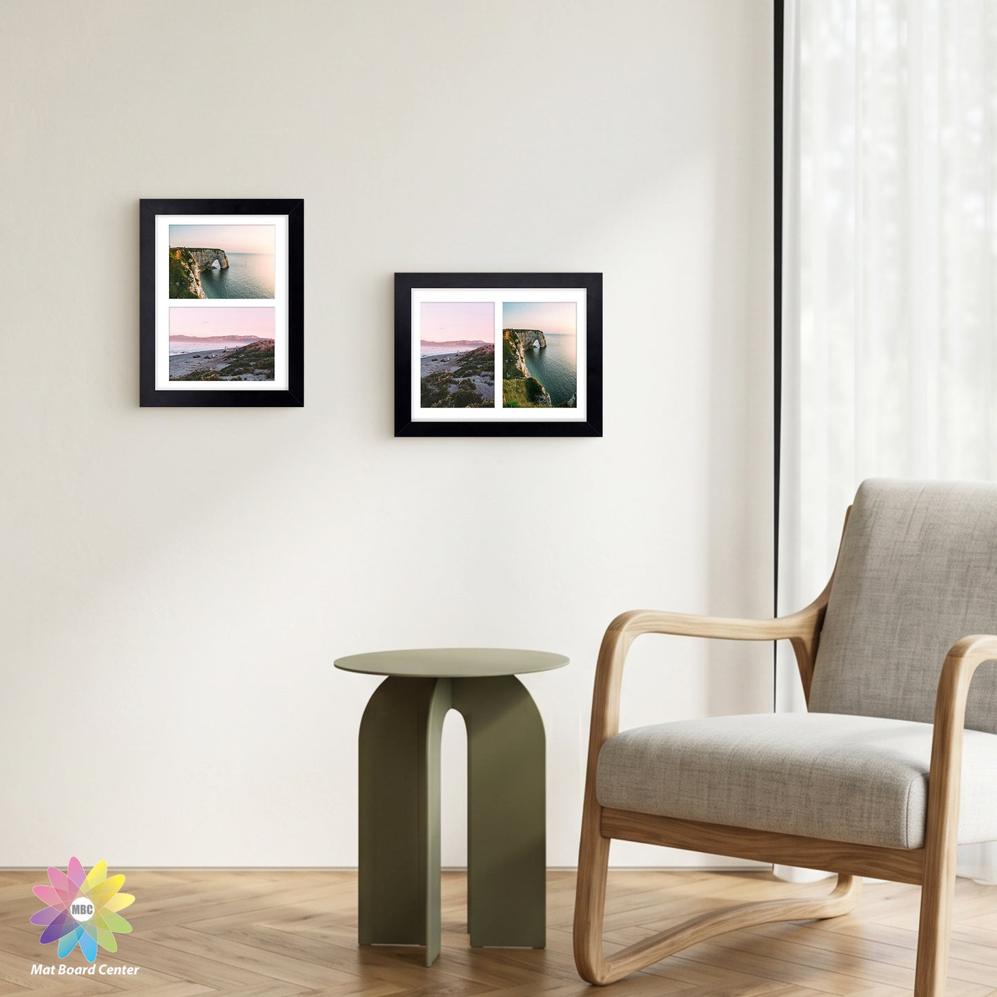 8.5x11 Black Wood Picture Frame for Two 5x7 Photos (10 Pcs Per Box)