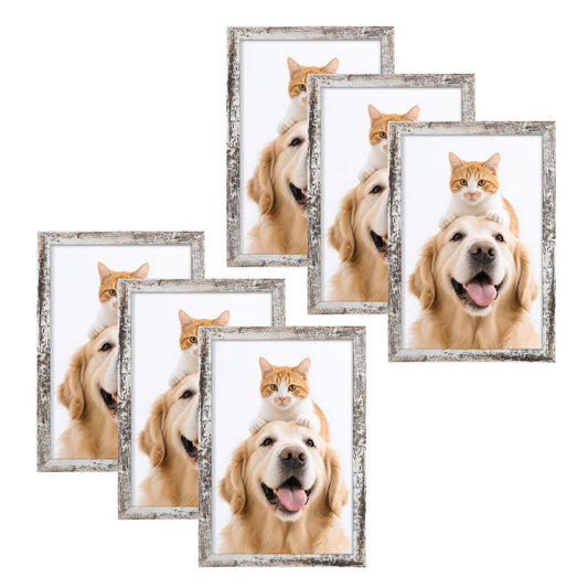 Clearance 16x24 MDF Picture Frame with Plexiglass Distressed White (6 Pcs Per Box)