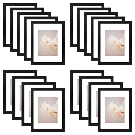 9x12 Picture Frame for 6x8 photo With White Mat Black Color (18 Pcs Per Box)