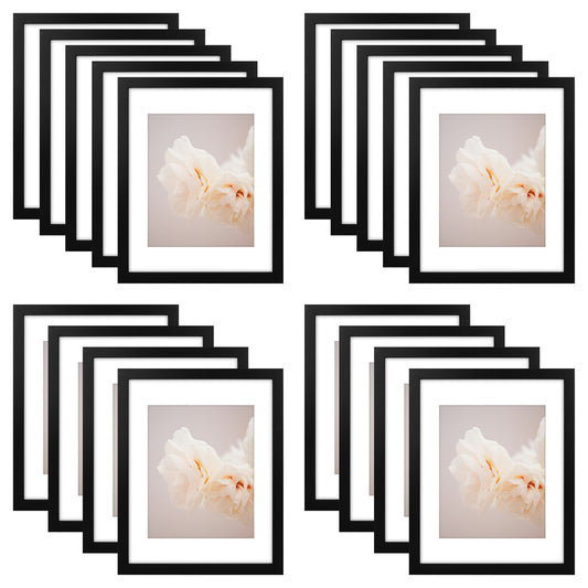 11x14 Picture Frame for 8x10 photo With White Mat Black Color (18 Pcs Per Box)