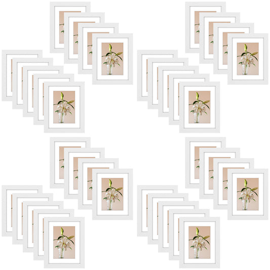 Clearance 6x8 Picture Frame for 4x6 Photo with White Mat and Plexiglass (36 Pcs Per Box) White