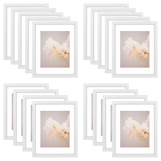Clearance 11x14 Picture Frame for 8x10 photo With White Mat (18 Pcs Per Box) White