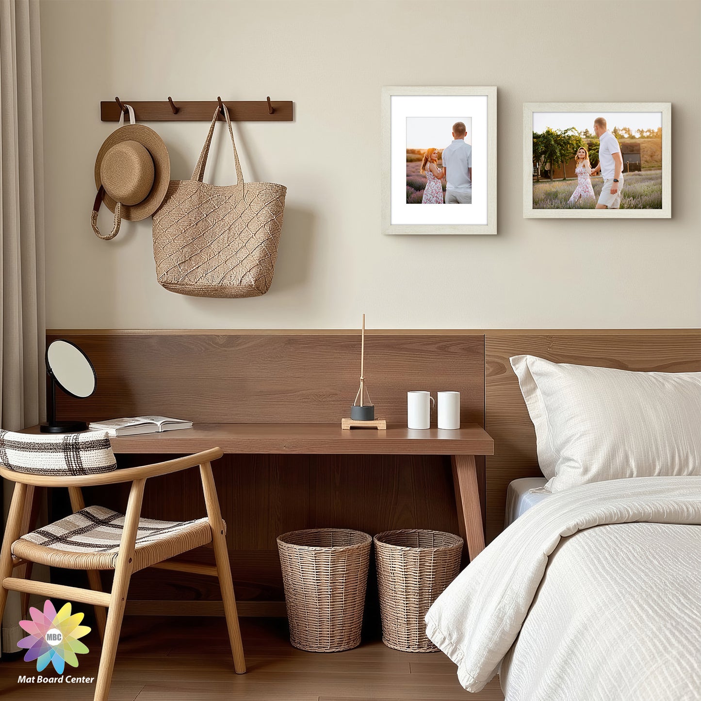 Clearance 9x12 Picture Frames for 6x8 Photo with White Mat and Plexiglass (18 Pcs Per Box)