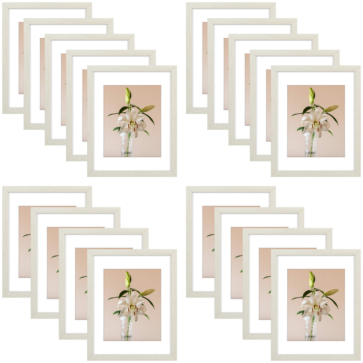 Clearance 11x14 Picture Frame for 8x10 photo With White Mat (18 Pcs Per Box) Grey