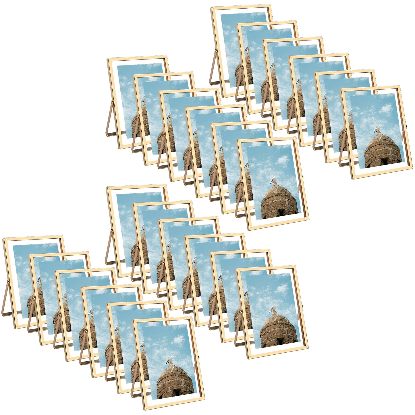 6x8 Floating Frame Displays Any Size Photo up to 6 by 8 Gold (24 Pcs Per Box)