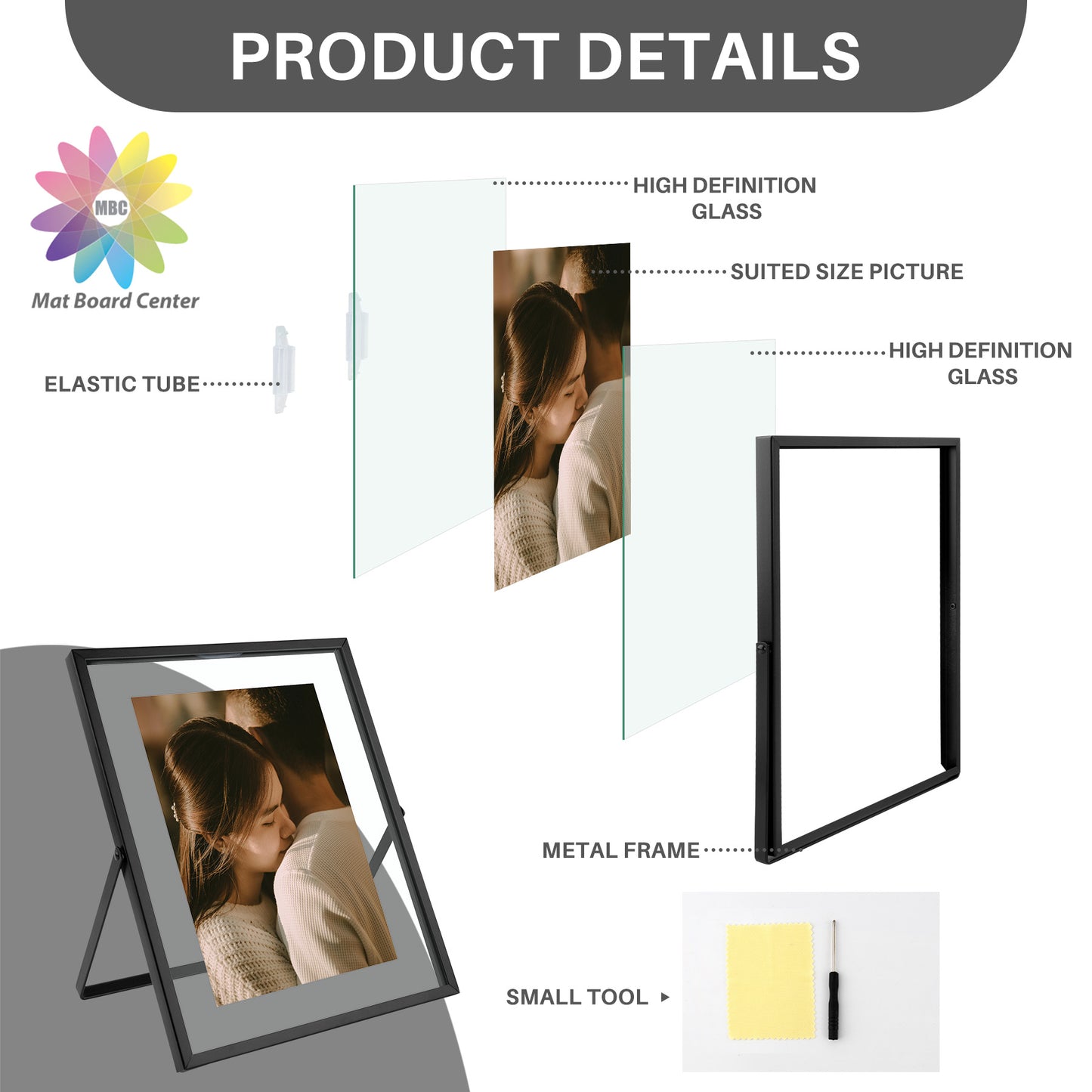 8x10 Floating Frame Displays Any Size Photo up to 8 by 10 (24 Pcs Per Box)