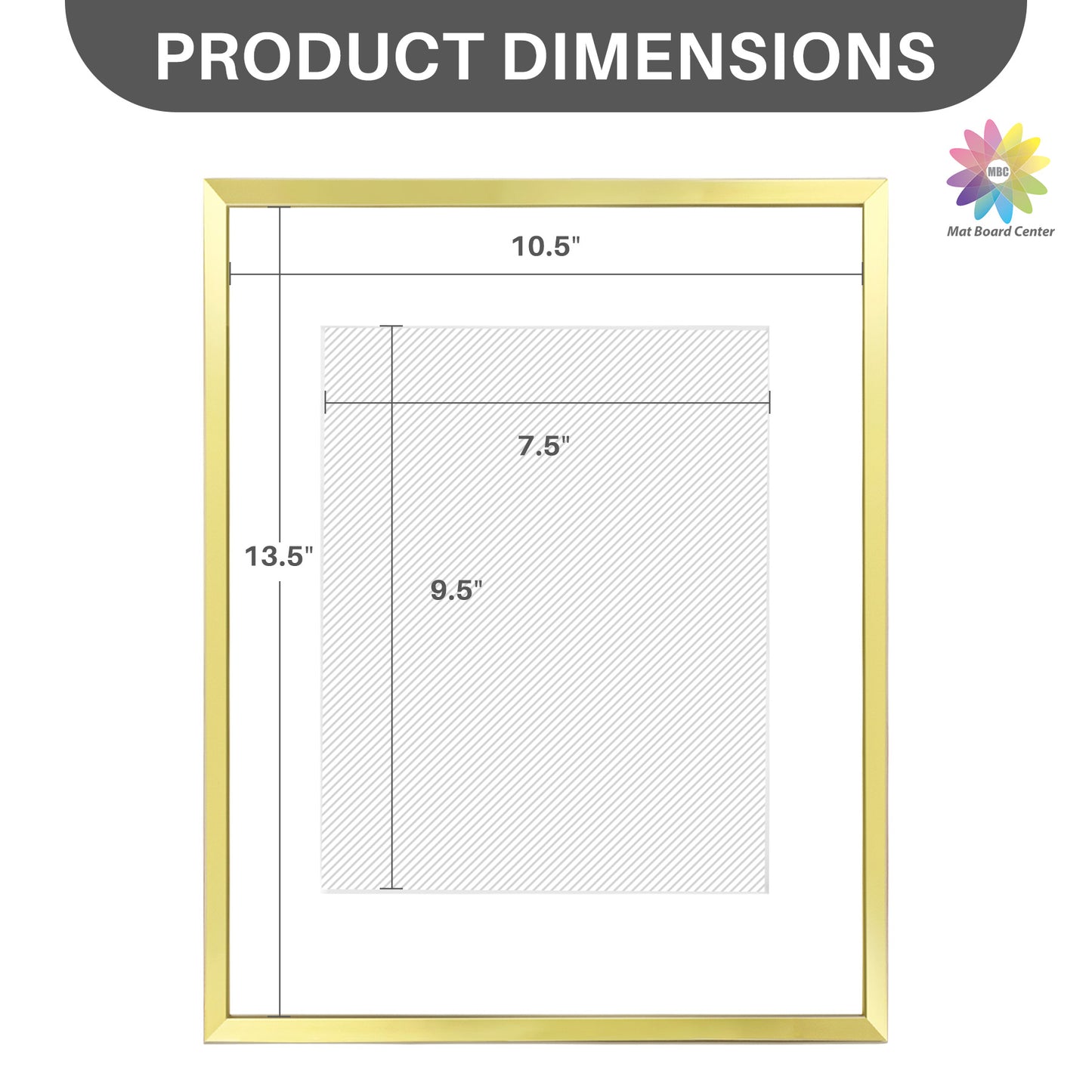 11x14 Picture Frame For 8x10 Photo With White Mat and Plexiglass Gold (12 Pcs per Box)