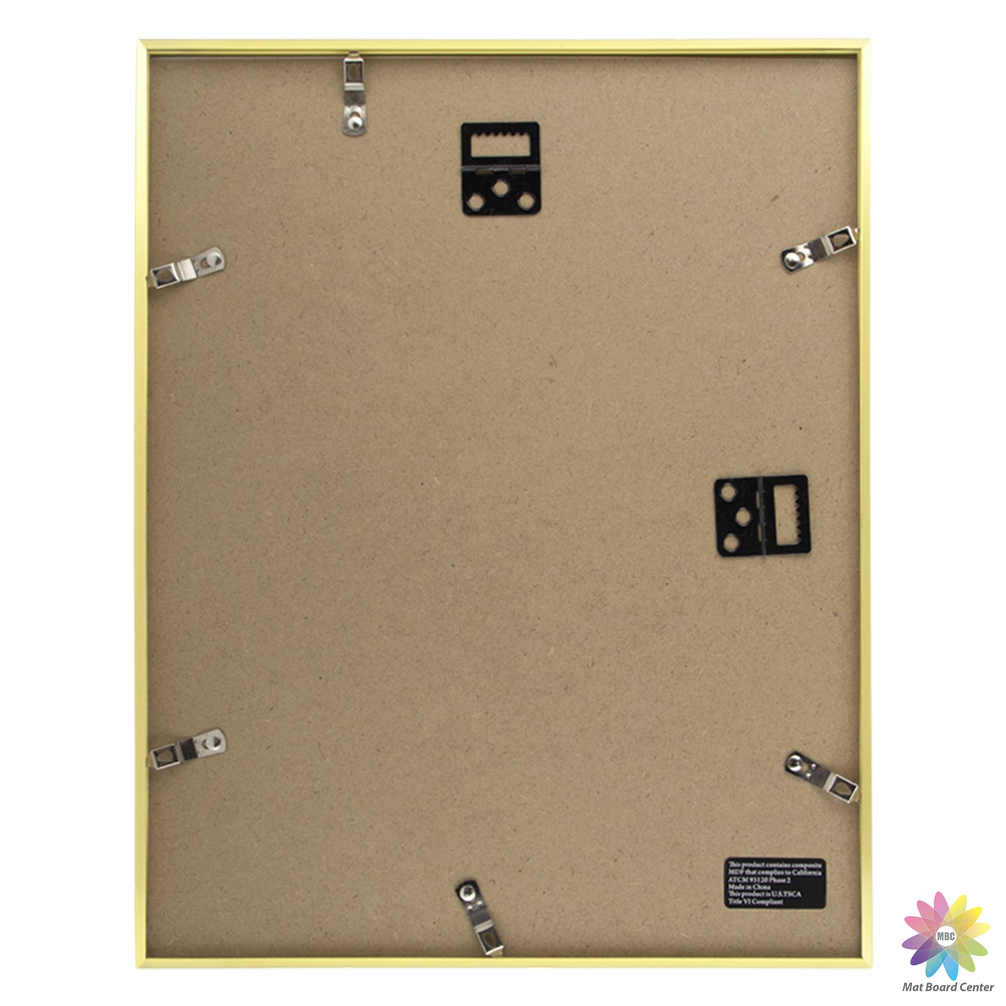 11x14 Picture Frame For 8x10 Photo With White Mat and Plexiglass Gold (12 Pcs per Box)