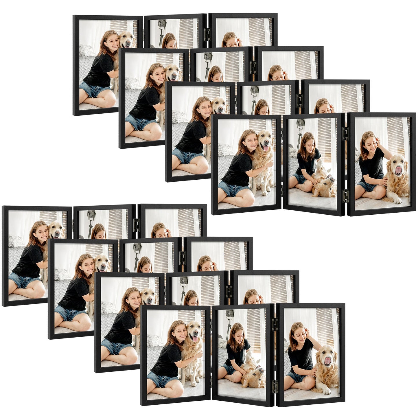5x7 Three Picture Frame (8 Pcs Per Box) Black