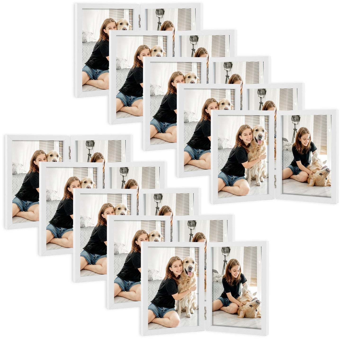 4x6 Double Picture Frame (10 Pcs Per Box) White