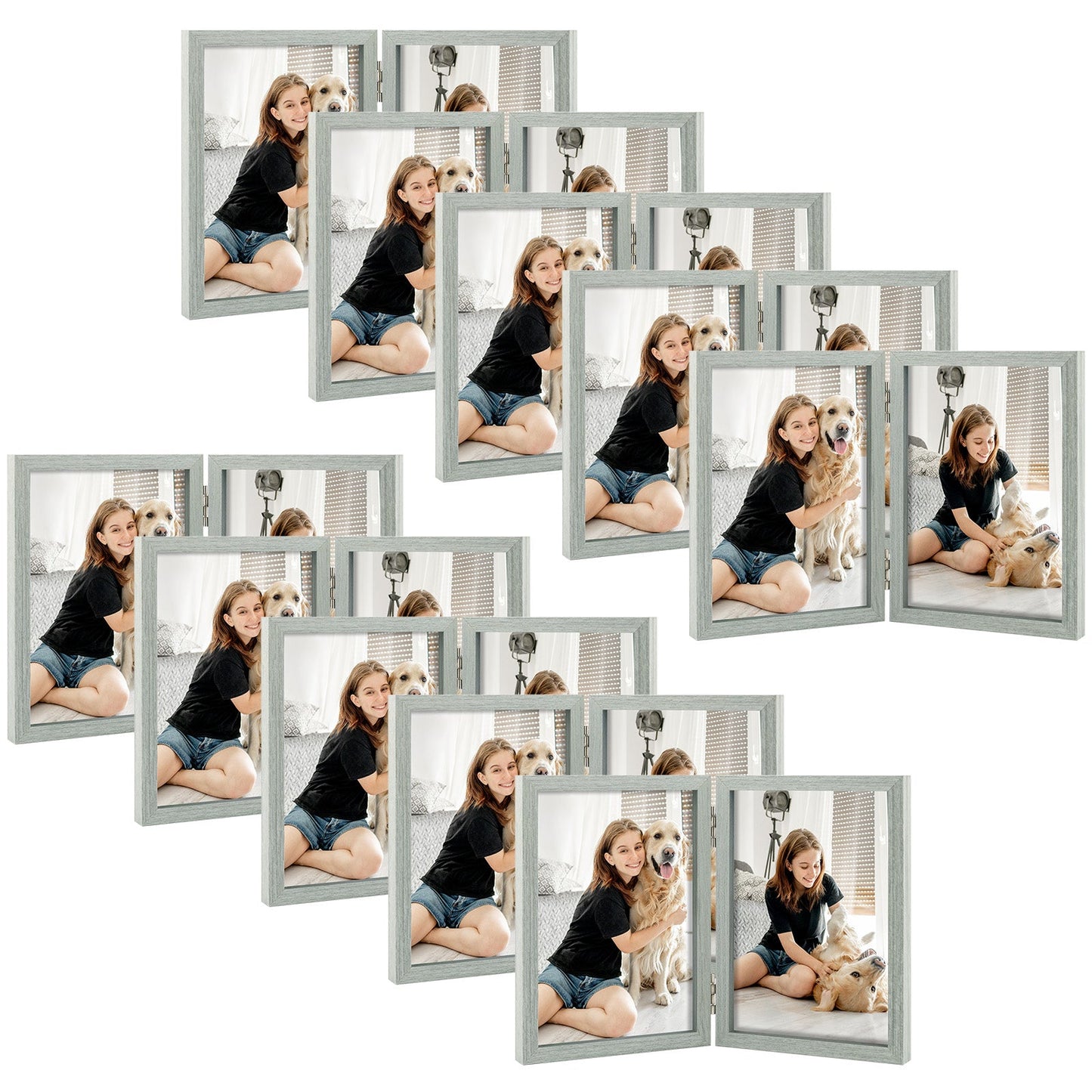 4x6 Double Picture Frame (10 Pcs Per Box) Grey